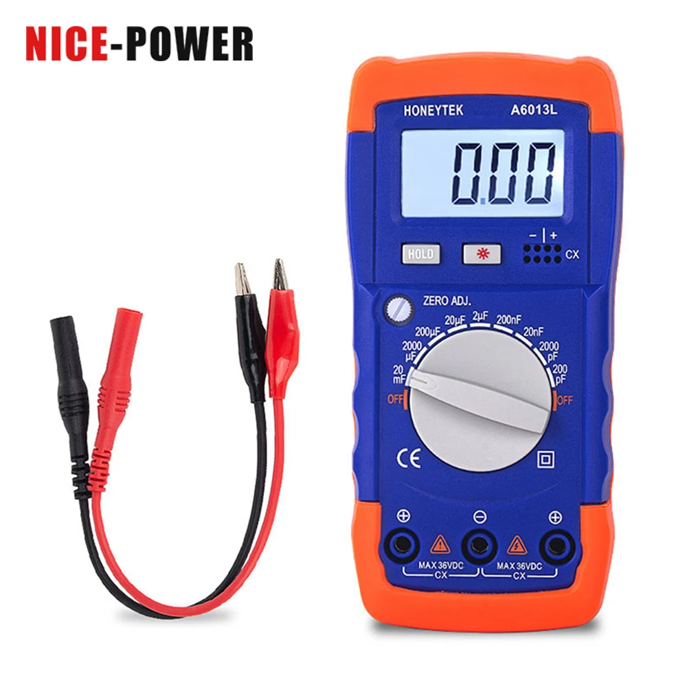 1999 счетчик LC измеритель емкости тестер с набором зондов щупов 200pF 20mF Конденсатор