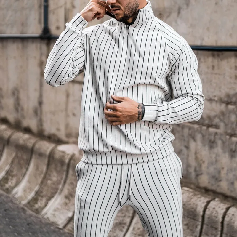 

2021 New Male Sets Men's Tracksuit Body-building Sportswear Suit Casual Active Zipper Outwear Training Men's Clothes