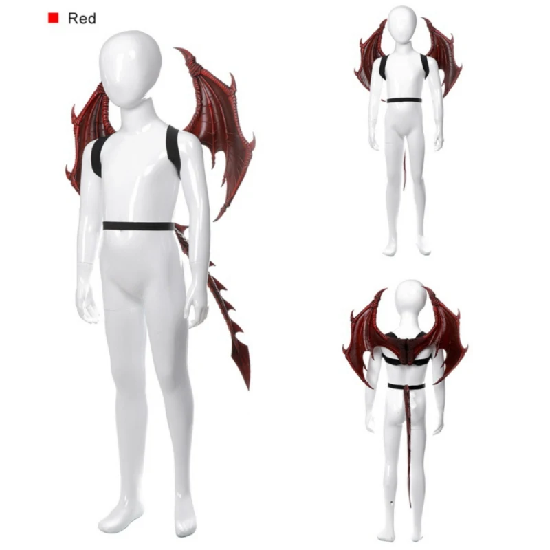 

Halloween Three-Piece Dragon Cosplay Props Wing And Tail Children's Halloween Costume Party Decorations Set