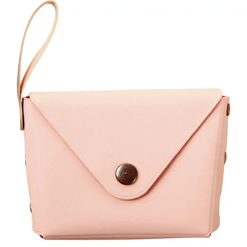 Light Pink Карамельный цвет ПУ, кожаная монета кошелек женские маленькие кошельки женские кошельки мини детские карманные кошельки держатель для ключей Сумки для рук - Цвет: Light Pink