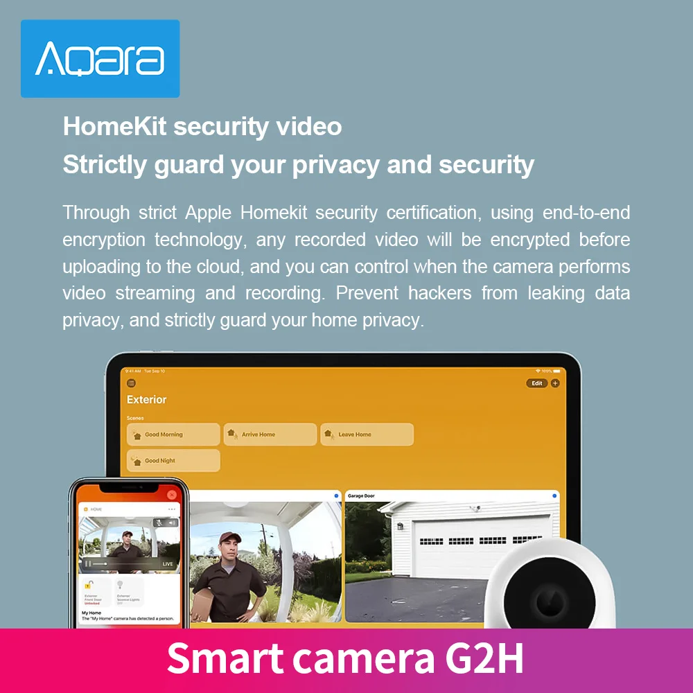 Умная камера Aqara G2H zigbee разрешение 1080P HD Мобильная ночного видения для Apple Homekit APP