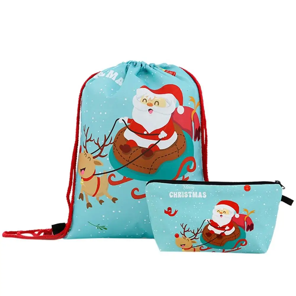 2 шт Рождественский Санта Клаус шаблон шнурок мешок Конфета в виде снеговика