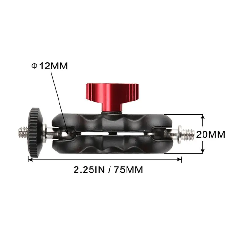 Double Ball Head Shoe Mount Adapter Magic Arm 1/4&quot Screw Portable GPS Phone LCD Monitor DV Video Light DSLR Camera | Электроника