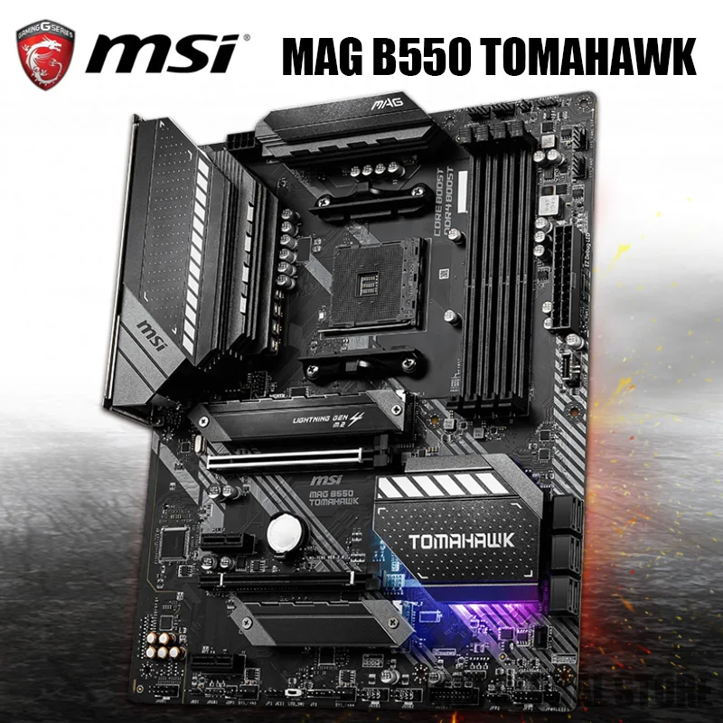 Günstig MSI MAG B550 TOMAHAWK ATX AMD B550 B550M DDR4 4866(OC) MHz M.2 SATA3 USB 3,2 128G Unterstützung R9 CPU Overlocking Buchse AM4 ATX Neue