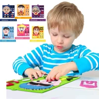 diy kids toys emotion change stickers puzzle toys game creative facial expression learning educational toy for children baby