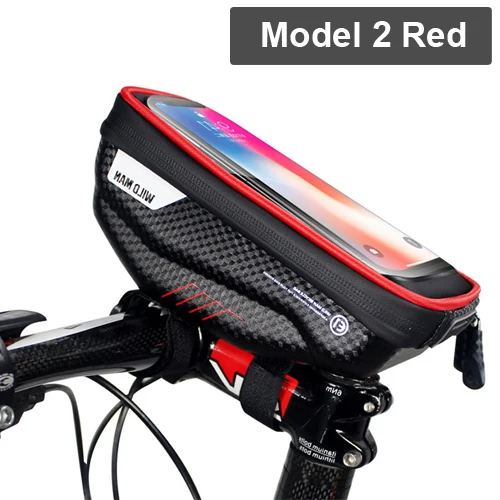 Model 2 Red NEWBOLER 6.5in велосипедные сумки передняя рама для горного велосипеда велосипедная сумка водонепроницаемый сенсорный экран верхняя трубка Мобильный телефон сумка для велосипедных аксессуаров - Цвет: Model 2 Red
