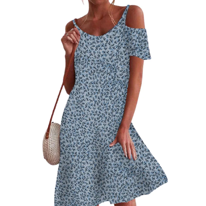 

2021 sexy women's new dress floral print loose off shoulder oversize s-5xl