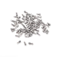 100pclot 316l stainless steel waterdrop pendant necklace bracelet extension chain charm accessories for diy jewelry making