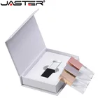 Usb-флеш-накопитель JASTER, розовое золото, хрусталь, золото, в коробке, usb 2,0