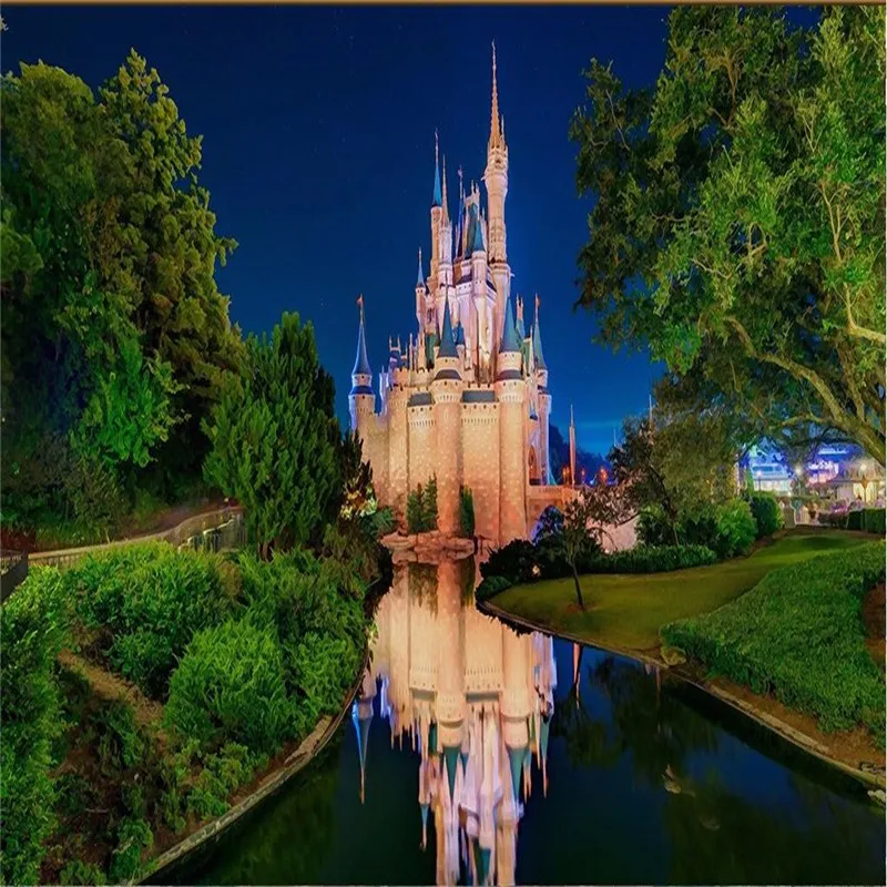 Настенная 3d картина BEIBEHANG Декор фон для фотографий современный замок ночная