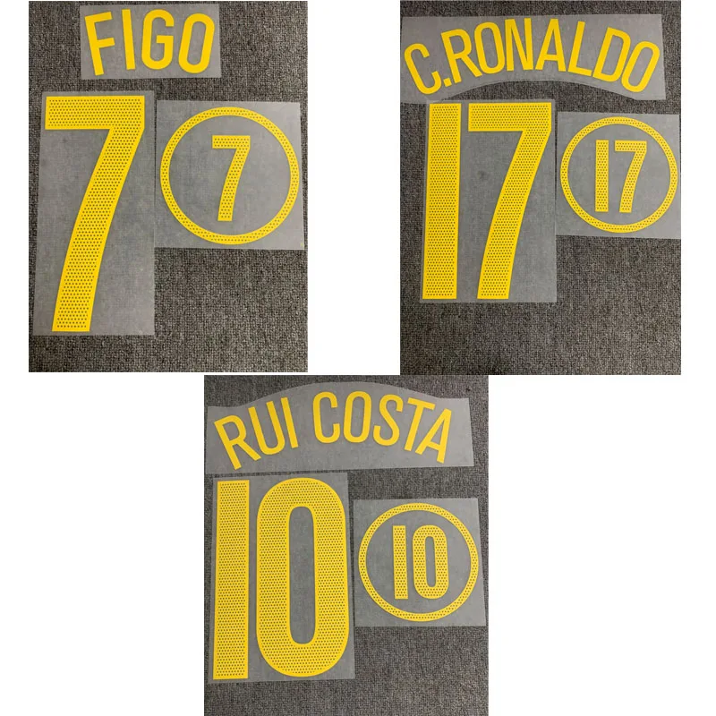 2004 #17 нашивка с надписью Superstar Nameset #7 Figo #10, нашивка с принтом RUI COSTA, термотрансферные нашивки