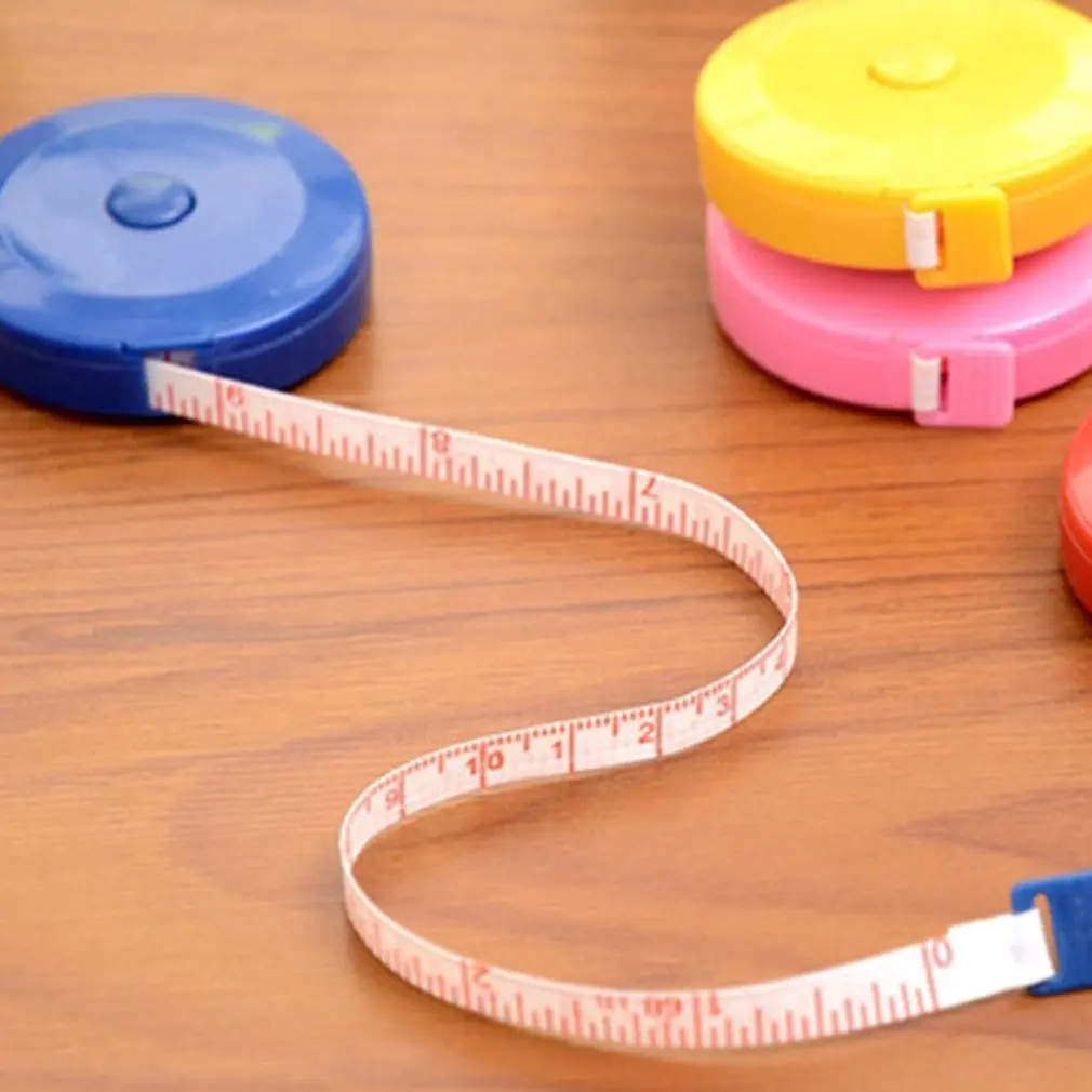 

1PC Mini Retractable 150cm Measuring Tape ruler centimeter/inch tape measure mini ruler Colorful Mini Tape Measuring Tools