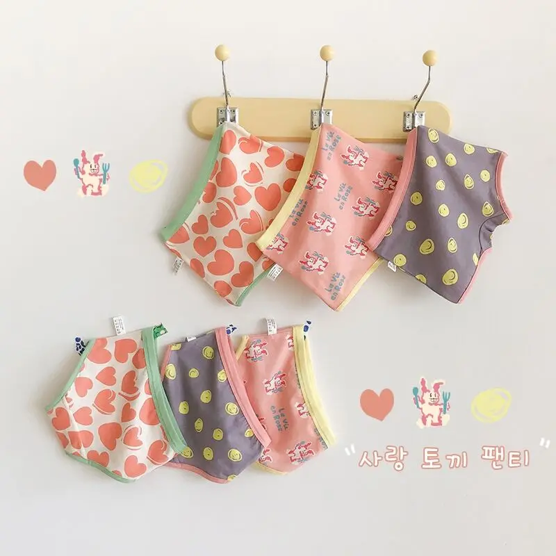 

3Pc/lot Baby Kids Girls Underwear Soft Breathable Cotton Girls Panties Children's Boxer Briefs Cute Cartoon Design Girls Pants