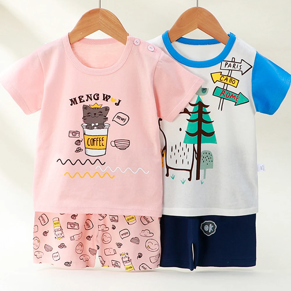 

Baby clothing anime clothes baby boy sets Suit for girls cartoon t shirt+Shorts Sets baby boy clothes Cotton Sports Kids Suit