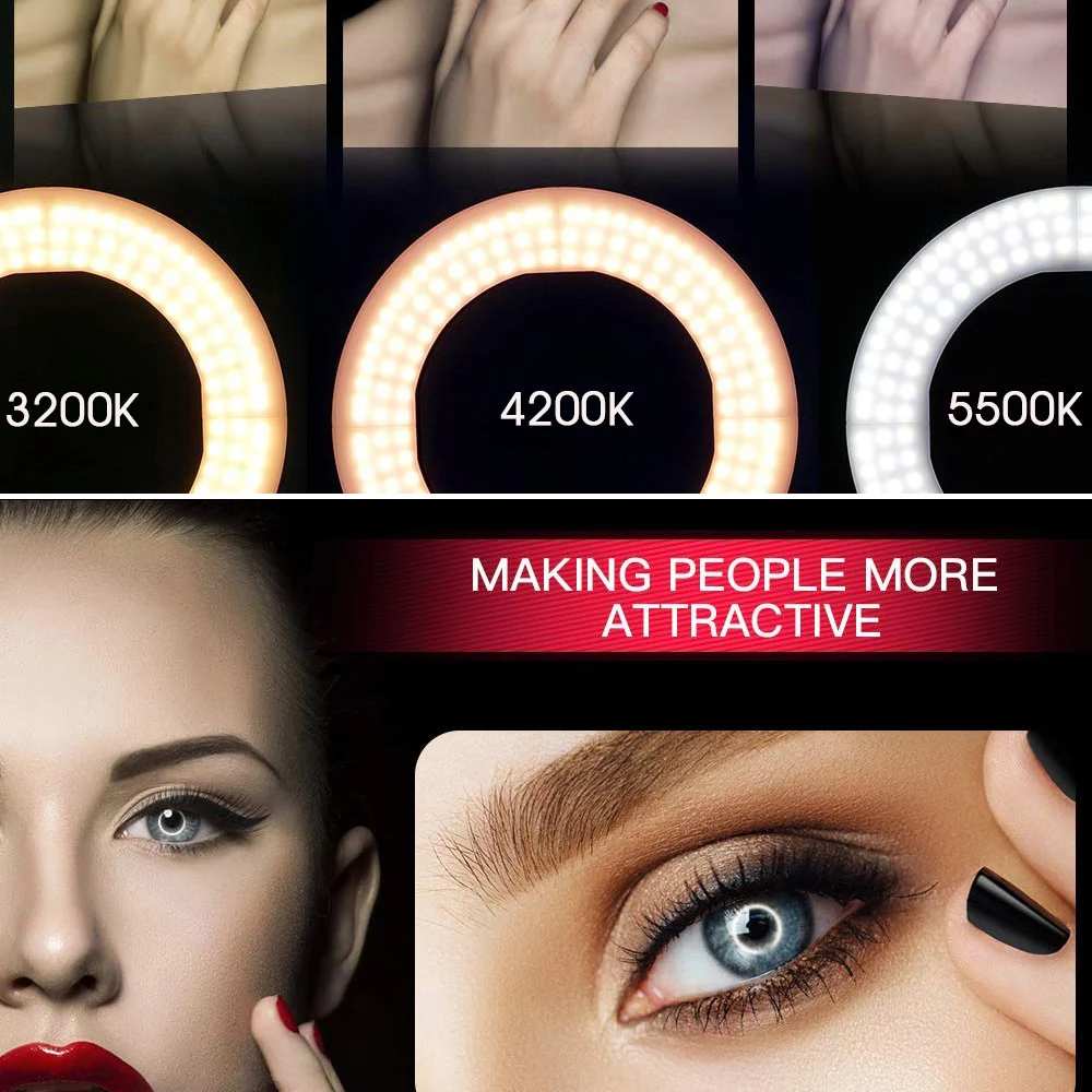 Новейший светодиодный светильник для фотосъемки кольцевой 16 см с регулируемой