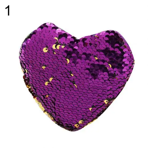 Purple Милый Портативный малыш девушки сумка с блестками в форме сердца портмоне сумки через плечо сумка через плечо перевязь кошелек маленькая сумка Детский подарок - Color: Purple