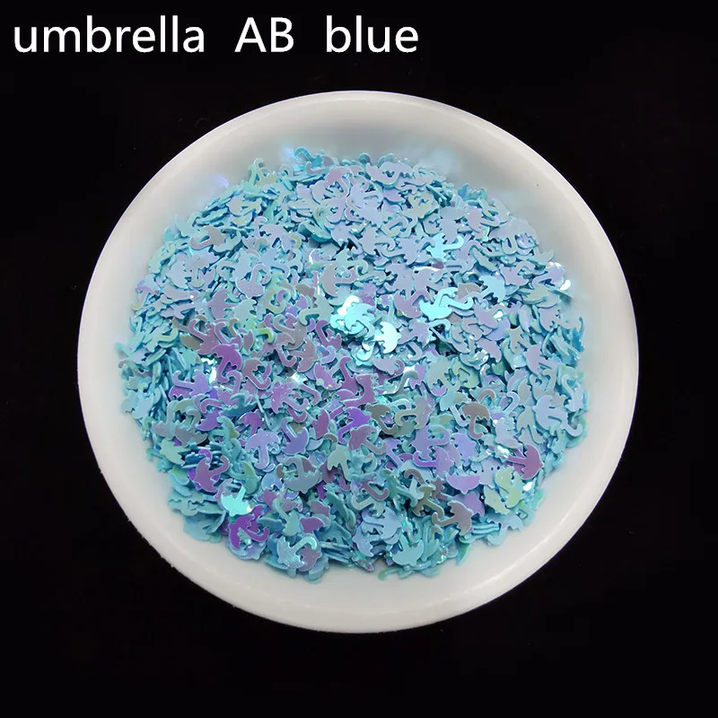 AB blue 10 г/лот новые ПВХ блестки для рукоделия зонтик формы блестки Сделай Сам одежда швейная ткань Свадебные поделки Женская одежда Аксессуары - Цвет: AB blue