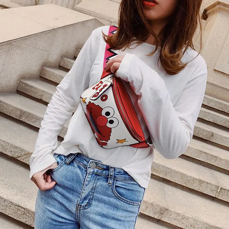 

Поясная Сумка для женщин, забавные мультяшные сумочки на ремне, удобные бананки, нагрудная Женская сумочка на бедро, клатч через плечо из ис...