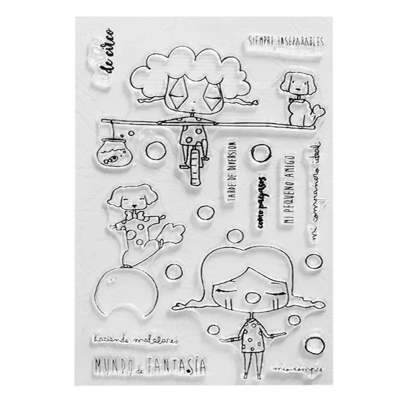 Девочка собака силиконовый прозрачный печать DIY Скрапбукинг рельефная