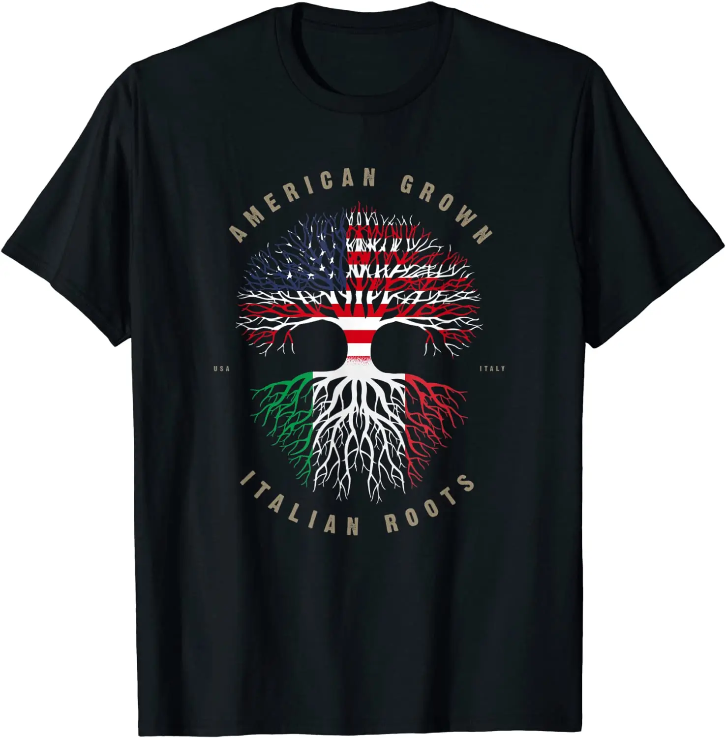 

American Grown Italian Roots Italy Flag T-Shirt T-Shirt Men's T-shirt