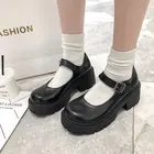 Женские кожаные туфли Harakuju Lolita JK, милая Студенческая обувь для девочек, Туфли Мэри Джейн, японские туфли на высоком каблуке и платформе с круглым носком