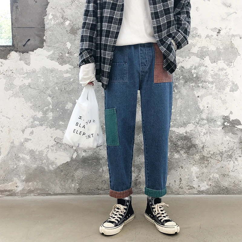 Мужские брюки с широкими штанинами 2019 повседневные мешковатые модные