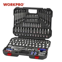 workpro 164pc mechanic tool kit for car repair 14 and 38 dr socket set wrench set tools