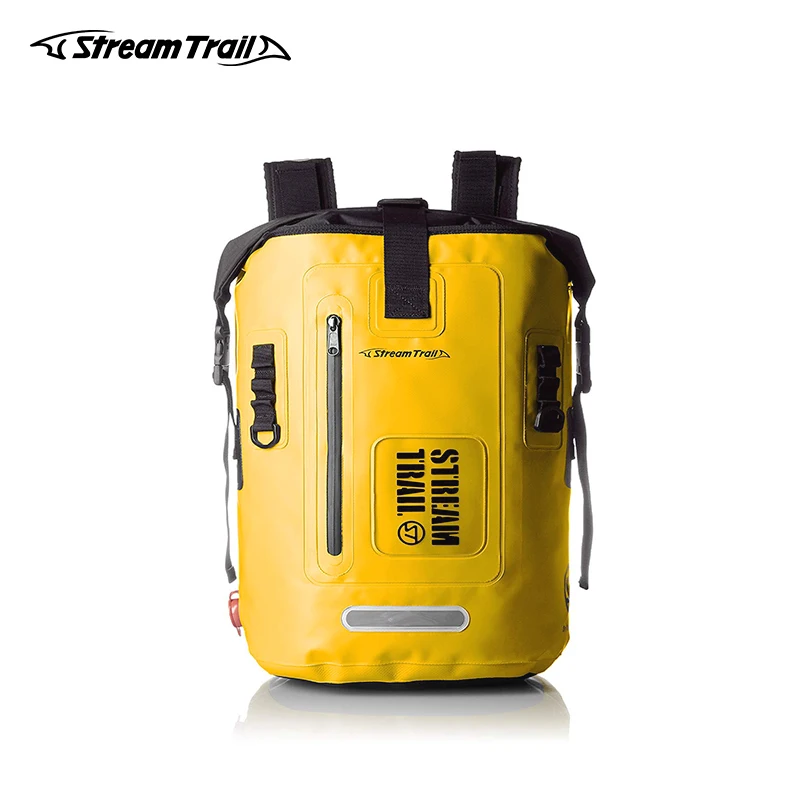 Stream Trail Waterproof Outdoor Drytank 25L D2 Backpack Dry Bag Water Resistant Daypack Heavy Duty Roll-Top Closure Padded Back