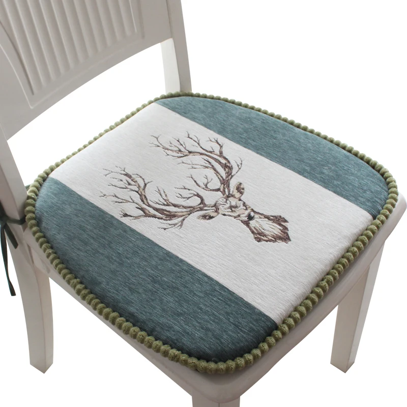 Утолщенная подушка бытовая зимняя на стул с завязкой простая современная