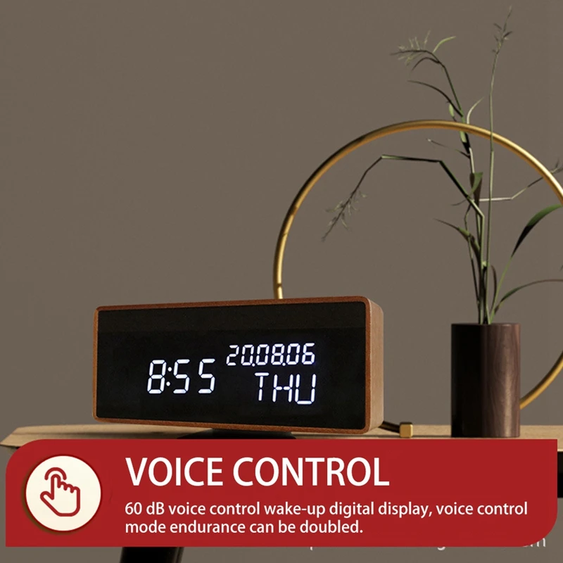 

Hot LED Retro Wooden Digital Alarm Clock, Wireless Bluetooth Speaker, Wooden Bedside Electronic Alarm Clock