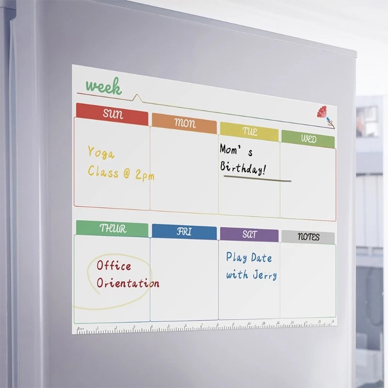 

Magnetic Whiteboard Kit Daily Weekly Monthly Planner Notes Fridge Magnet Drawing