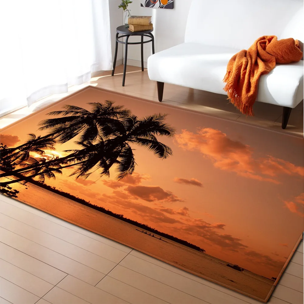 

3D Scenery Living Room Rugs Carpets Flannel Anti-slip Kids Play Game Floor Area Rug Home Decor Kitchen Bedroom Rug Bath Door Mat