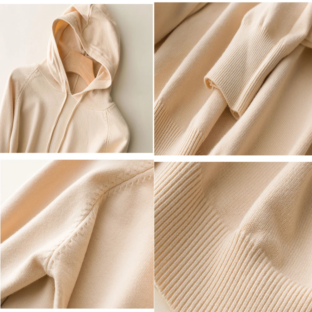 

Ladies Knit Sweater Women Solid Hooded Pullovers Basic Elasticity Jumper Autumn Women Sweaters Soft Slim Fit Top Knitwear Female