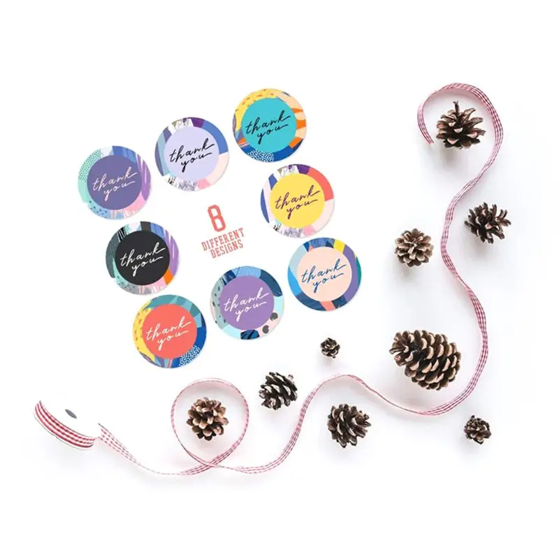 500 шт/рулон 8 видов стилей Спасибо наклейки печать этикетка для маленького