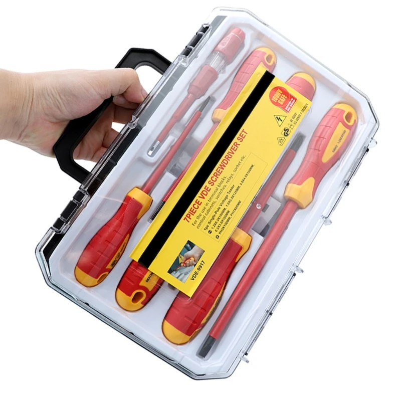 

7pcs Hand Tools Changeable Insulated Screwdrivers Set Magnetic Slotted Phillips Bits Electrician Tools