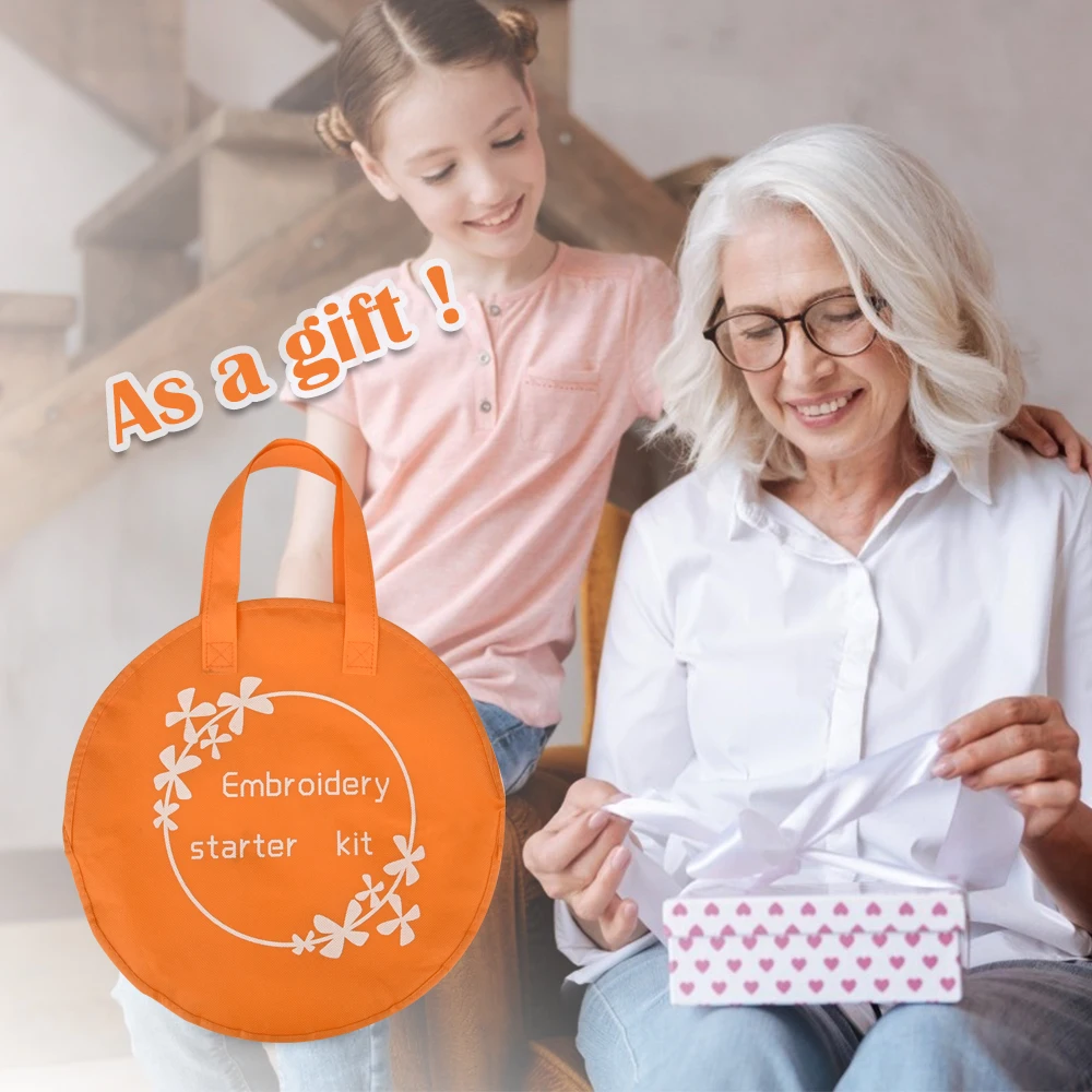 Набор для вышивания 100 цветов нитки и волшебная ручка набор игл начинающих