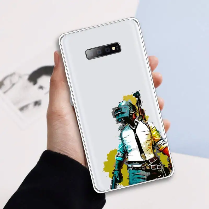 

Hot game PUBG gun Phone Case Transparent For Samsung Galaxy A 71 21s S note 8 9 10 plus 20 ultra
