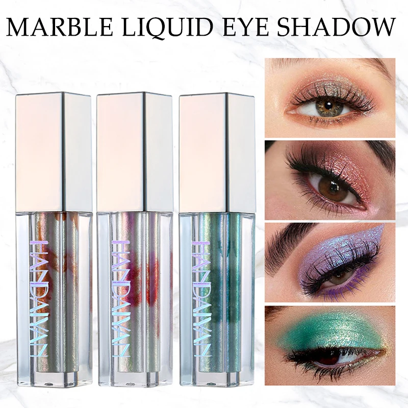 10 цветов Металлические Блестящие дымчатые тени для век мраморные жидкие