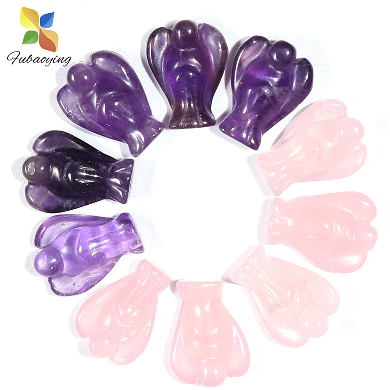 2021 модный натуральный кварцевый камень ангел домашний декор 15 шт. 20 мм