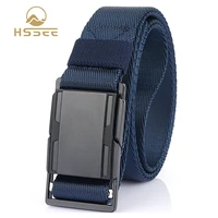 hssee 2021 fashion nylon belt rust proof metal magnetic buckle tight real nylon outdoor sports belt for unisex outdoor equipment