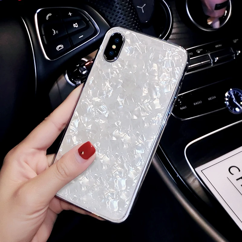 Роскошный Блестящий Модный мраморный чехол с раковиной для Apple iPhone 11 12 Pro X XR XS MAX 6 6s