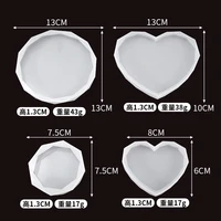 diy crystal silicone mold heart shaped cut triangle round cup pad table base tray molud for resin casting high mirror molds