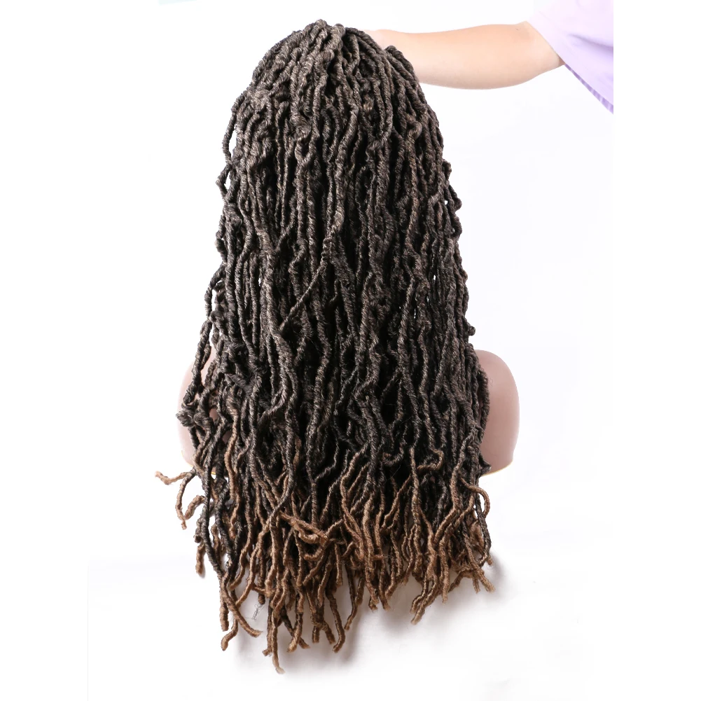 

Goddess Faux Locs Curly Crochet Hair Synthetic Bobbi Boss Nu Soft Locs Crochet Braids 24 " Ombre Afro Dreadlocks Hair Extensions