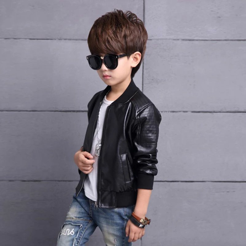 Детская зимняя куртка из искусственной кожи для подростков утепленная бархатная