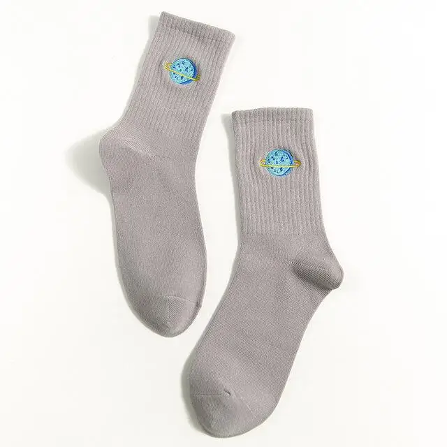 3 Autumn Cute Japanese Harajuku Woman Socks Planet Magic Array Embroidery Long Socks Korean Women Style Kawaii Girls Socks Gifts - Цвет: 3