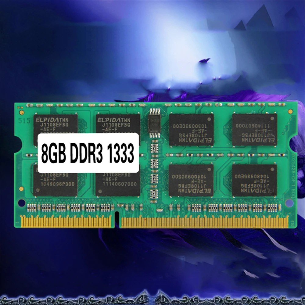Ноутбук с оперативной памятью в SO DIMM PC3 10600 DDR3 1333 МГц 204PIN 2 ГБ/4 ГБ/8 Гб DDR для