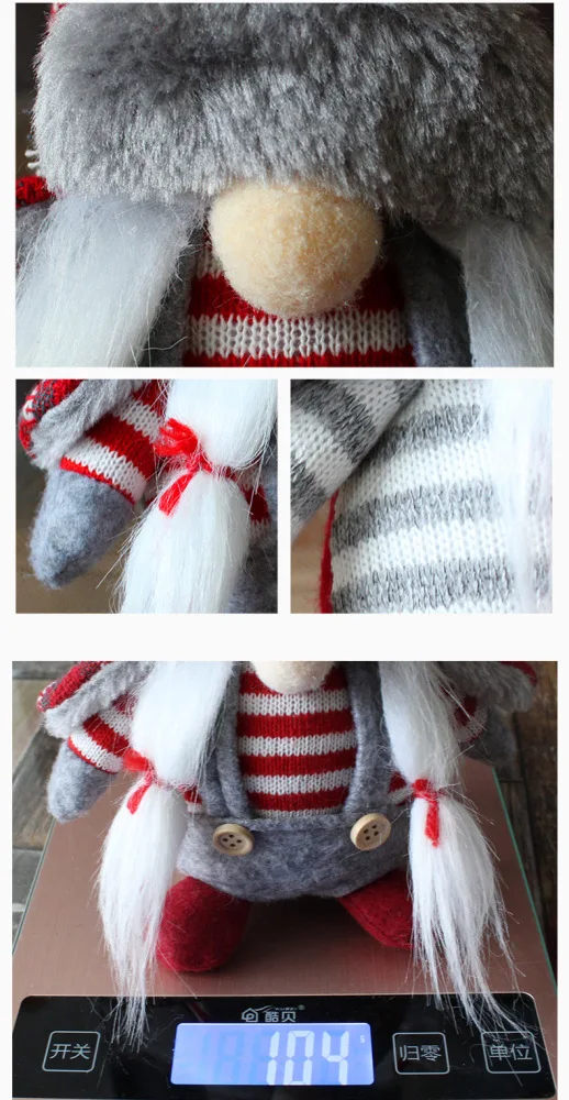 

2pcs Lovely Christmas Gnome Dolls Faceless Dolls Home Adornment (Assorted Color)