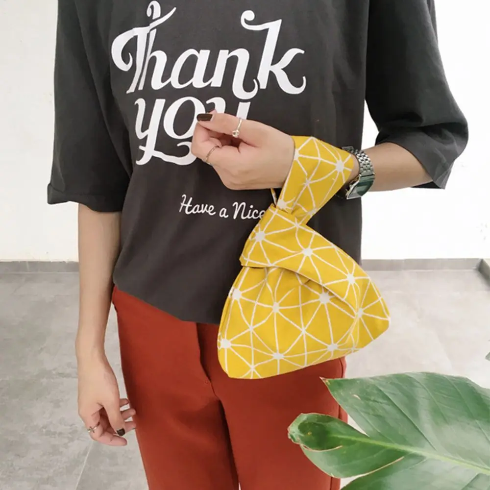 Японский стиль ветер простой узел запястья сумка сетка волна цветок ручная