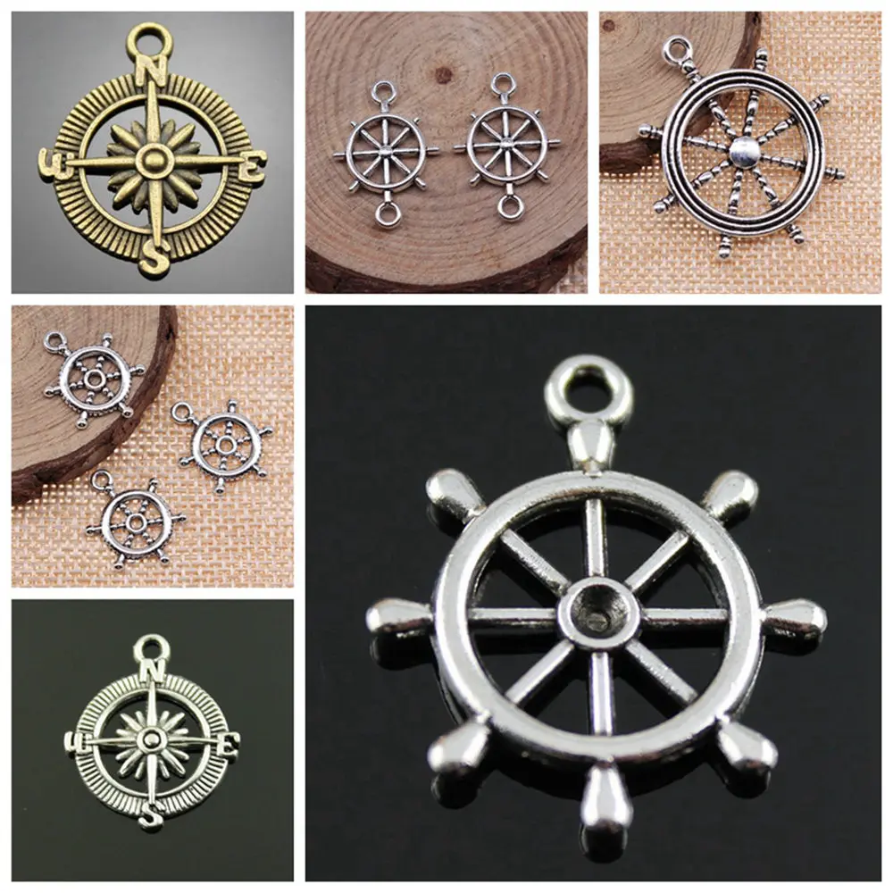 

Charms for Jewelry Making Findings Handmade DIY Craft Rudder Charms