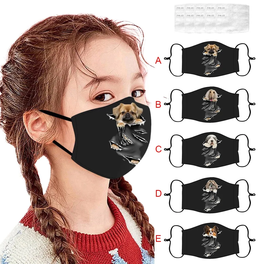 Детские дышащие бейсбольные кепки Mondmasker Wasbaar Mondkapjes с 3D принтом в виде собаки